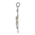 Sterling Silver Platinum-plated & 18k Gold-plated Crucifix Pendant - Image 2