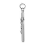 Sterling Silver Rhodium-plated Polished Crucifix Pendant - Image 2