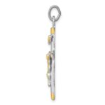 Sterling Silver Platinum-plated & 18k Gold-plated Crucifix Pendant - Image 2
