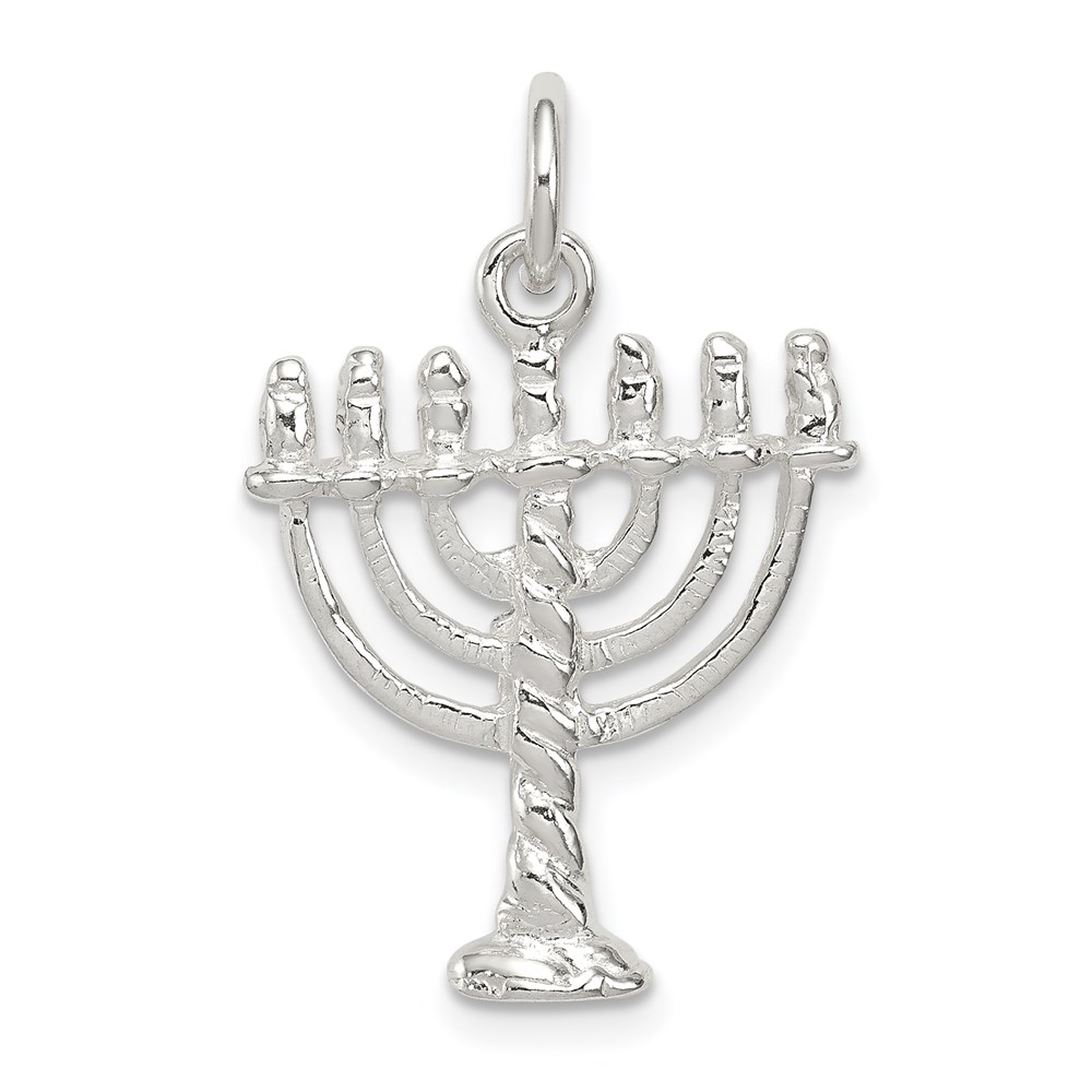 QC549.jpg Sterling Silver Menorah Charm - Image 1