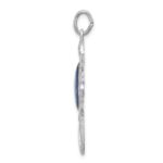 Sterling Silver Platinum-plated Miraculous Medal Cross Pendant - Image 2