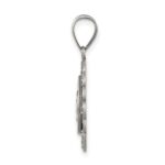 Sterling Silver & CZ Antiqued Blessed Mother Pendant - Image 2
