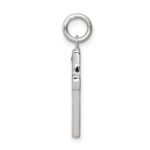 Sterling Silver Rhodium-plated Black Ink FAITH and CZ Antiqued Cross Charm - Image 2
