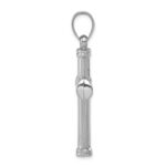 Sterling Silver Rhodium-plated Hollow Reversible Cross Pendant - Image 2