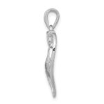 Sterling Silver Rhodium-plated MOM CZ Heart Pendant - Image 2