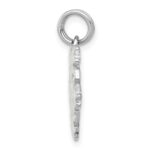 Sterling Silver Rhodium-plated Enameled Snowflake Charm - Image 2