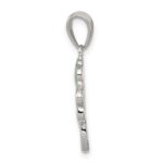 Sterling Silver Rhodium-plated Green Enameled Four Leaf Clover Pendant - Image 2