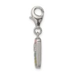 Sterling Silver Rhodium-plated Enameled and CZ Cell Phone Charm - Image 2
