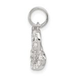 Sterling Silver Rhodium-plated CZ Interlocking Hearts Charm - Image 2