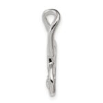 Sterling Silver Rhodium-plated CZ Hearts Pendant - Image 2