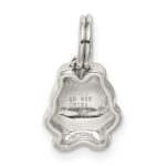 Sterling Silver Rhodium-plated Green Enameled Frog Charm - Image 4
