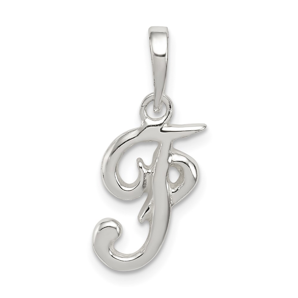 QC6512F.jpg Sterling Silver Letter F Initial Pendant - Image 1