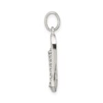 Sterling Silver CZ Letter V Initial Pendant - Image 2