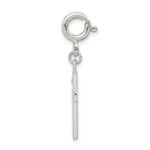 Sterling Silver Rhodium-plated CZ Faith Cross Clip-on Charm - Image 2