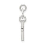 Sterling Silver & CZ Polished Cross Charm - Image 2