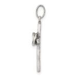 Sterling Silver Antiqued Wedding Cross Charm - Image 2