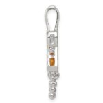 Sterling Silver Rhodium-plated CZ & November Glass Girl Pendant - Image 2