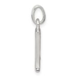 Sterling Silver White CZ Letter E Initial Pendant - Image 2
