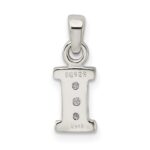 Sterling Silver CZ Letter I Initial Pendant - Image 3