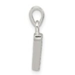 Sterling Silver CZ Letter V Initial Pendant - Image 2