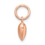 Sterling Silver Rose-tone Polished Puffed Heart Pendant - Image 2