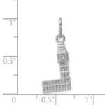 Sterling Silver Rhodium-plated Big Ben Charm - Image 3