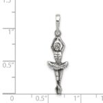 Sterling Silver Antiqued Ballerina Pendant - Image 3