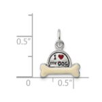 Sterling Silver Enameled I Love My Dog Charm - Image 3