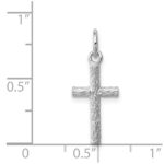 Sterling Silver Rhodium Plated Cross Pendant - Image 3