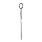Sterling Silver Platinum-plated Brushed & Polished Enml Black Cross Pendant - Image 2