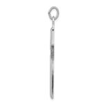 Sterling Silver Platinum-plated Polished and Satin Cross Pendant - Image 2