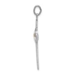 Sterling Silver Platinum-plated Polished & Epxy Cross w/Mustard Seed Pendan - Image 2