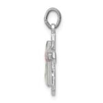 Sterling Silver Platinum-plated with Enamel Cross Pendant - Image 2