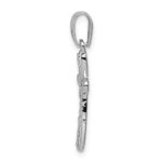 Sterling Silver Rhodium Plated CZ Cross Pendant - Image 2