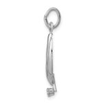 Sterling Silver Platinum-plated Polished Dove with CZ Pendant - Image 2
