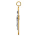 Sterling Silver Platinum-plated Satin/Polished Vermeil Corpus Cross Pendant - Image 2