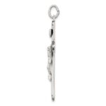 Sterling Silver Antiqued Satin Halo and Corpus Cross Pendant - Image 2