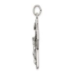 Sterling Silver Antiqued Satin Irish Crucifix Cross Pendant - Image 2