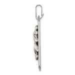 Sterling Silver Satin Antiqued St. Christopher Dog Tag Pendant - Image 2