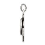 Sterling Silver Antiqued Satin St Christopher Anchor Medal Pendant - Image 2