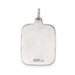 Sterling Silver Teal Enamel Square St. Christopher Medal Pendant - Image 4