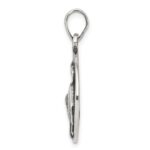 Sterling Silver Polished Antique Finish Taurus Horoscope Zodiac Pendant - Image 2