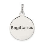 Sterling Silver Polished Antique Finish Sagittarius Horoscope Zodiac Pendan - Image 4