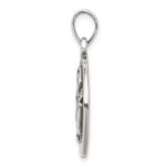 Sterling Silver Polished Antique Finish Aquarius Horoscope Zodiac Pendant - Image 2