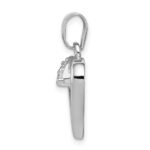 Sterling Silver Rhodium Plated CZ Heart Pendant - Image 2