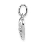 Sterling Silver Rhodium Plated CZ Heart Pendant - Image 2