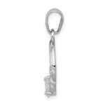 Sterling Silver Rhodium Plated CZ Claddagh Pendant - Image 2