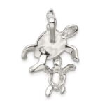 Sterling Silver Rhodium-plated Polished Blue Inlay Created Opal Turtle Slide - Image 4