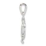 Sterling Silver Rhodium-plated Blue Inlay Created Opal Crab Pendant - Image 2