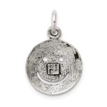 Sterling Silver Antiqued Smiley Face Charm - Image 4